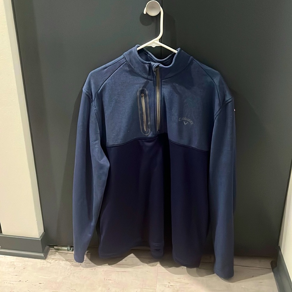 Callaway Golf Long Sleeve 1/4 Zip Pullover 2 Tone Blue Mens Size X-Large
